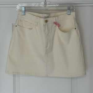 Frame Denim Cream Mini A-Line Skirt Casual